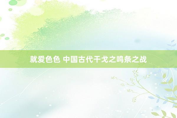 就爱色色 中国古代干戈之鸣条之战