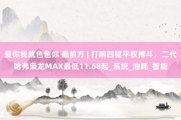 爱你我就色色你 最前方 | 打响四驱平权搏斗，二代哈弗枭龙MAX最低11.68起_系统_油耗_智能